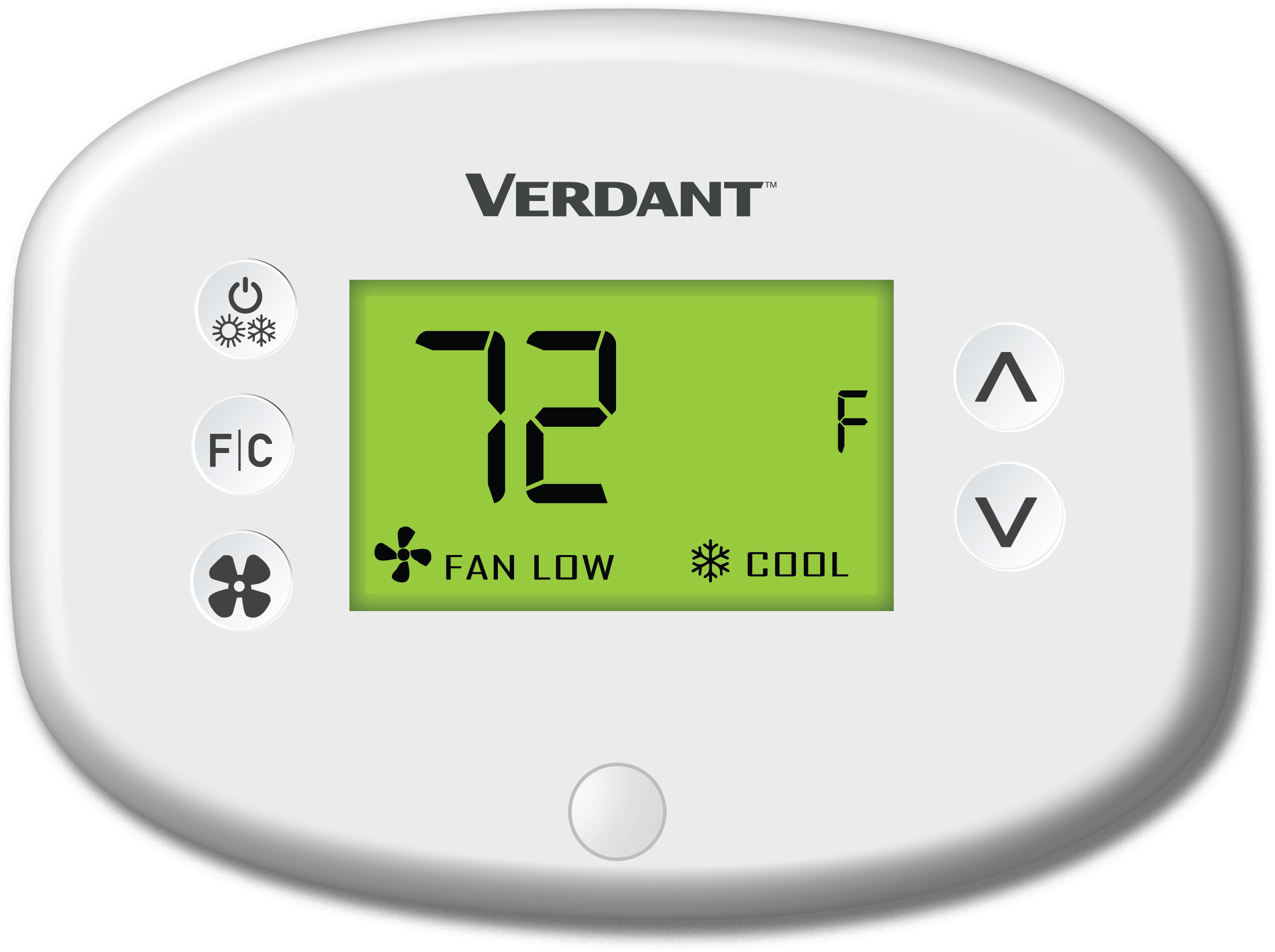 Image of a white colored Verdant VX thermostat